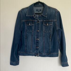 Izod Blue Jean Jacket Classic Timeless Denim Design Americana Closet Staple